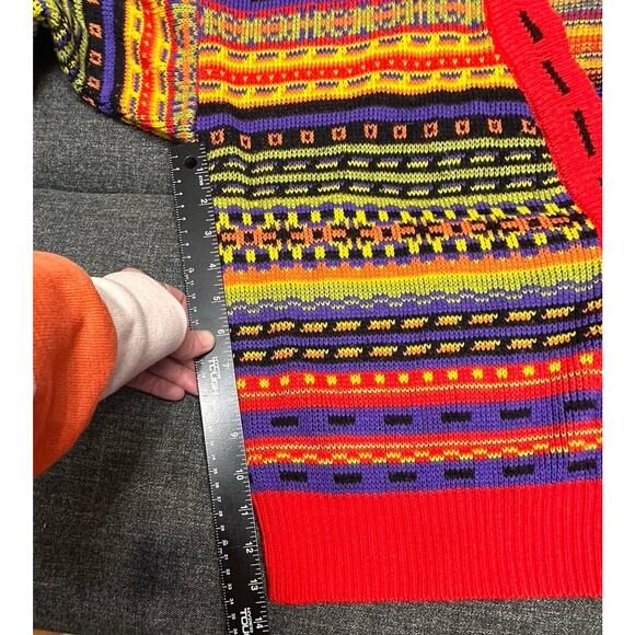 Vtg 80s 90s One Step Up Dopamine Cardigan Oversized Knit Sweater Sz S Unisex EUC - Picture 11 of 15